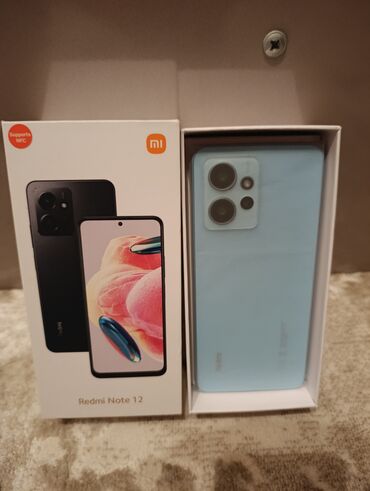 ikinci el soyuducu: Redmi Note 12, 128 ГБ, цвет - Синий, Гарантия, Отпечаток пальца, Две SIM карты