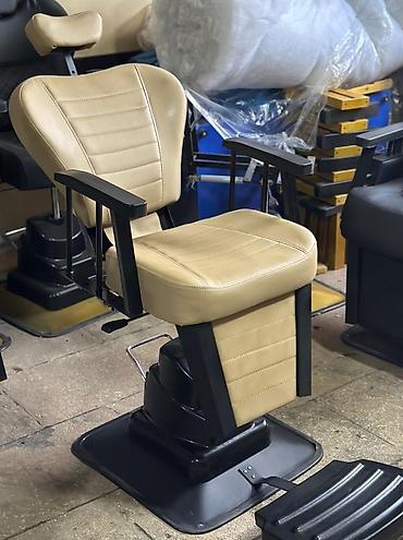 salon dolab: Barber/kəsim üçün peşəkar kreslo - Rəng: bej - Material: yumuşaq — 2