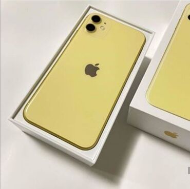 Apple iPhone: IPhone 11, Б/у, 64 ГБ, Желтый, Чехол, Коробка, 80 %