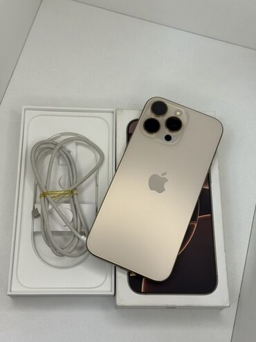 бу телефона: IPhone 16 Pro Max, Б/у, 256 ГБ, Desert Titanium, Кабель, Коробка, 95 %