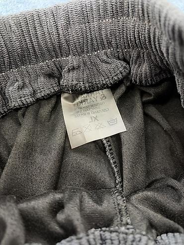 ev geyimler: Unisex trikotaj şalvar – XL ölçü - Rəng: tünd boz (yanlarda krem — 2