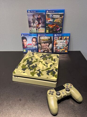 ikinci el playstation: Ps4 Slim COD WWII özel seri. Yaddaş 1TB. Açılmıyıb, ustada olmayıb