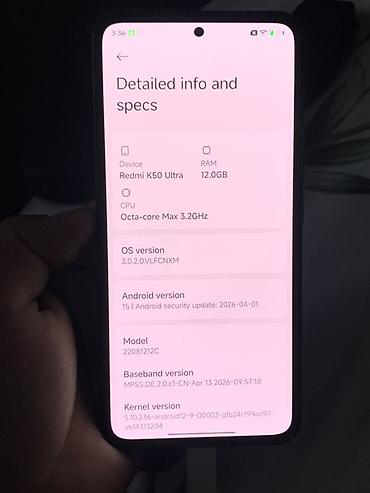 Redmi, Redmi K50 Ultra, Б/у, 256 ГБ, цвет - Черный, 2 SIM, eSIM