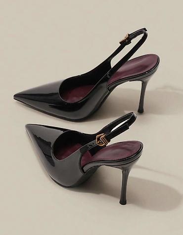 pencekler qadin ucun: Məhsul: Zərif qadın stiletto ayaqqabıları - Rəng: Parlaq qara - Üst — 3