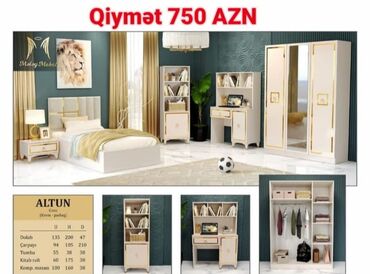 genc oglan otaqlari: Oğlan və qız üçün, Yeni, Təknəfərlik çarpayı, Dolab, Yazı masası