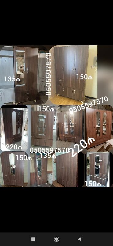 Dolablar: Yeni, Açılan, 4 qapılı Düz dolab, Qarderob, paltar dolabı — 22