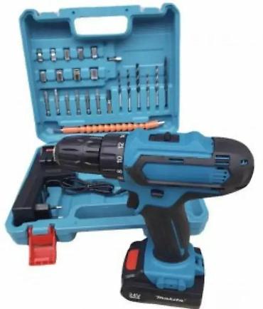 drvo topola: Makita aku šrafilica 128V 🔧 Bušilica + čekić + pribor 🔋 Dve baterije — 1