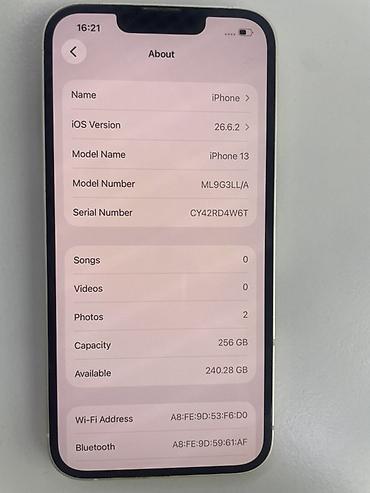 apple iphone 5g: IPhone 13, 256 ГБ, белый - Модель: iPhone 13 (Model Number — 2