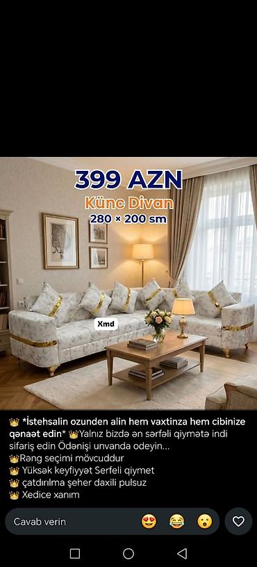 Künc divan, Yeni, Şəhərdaxili pulsuz çatdırılma lalafo.az -da Künc divan, Yeni, Şəhərdaxili pulsuz çatdırılma
