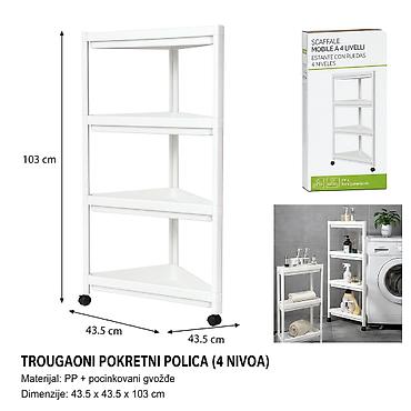 KMT Ugaona polica na 4 nivoa 3210080 Praktična ugaona pokretna polica