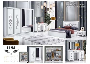 Кухонные гарнитуры: Двуспальная кровать, Шкаф, Трюмо, 2 тумбы, Турция, Новый