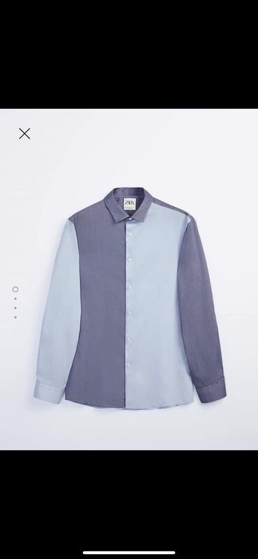 мятная рубашка мужская: Рубашка L (EU 40), цвет - Синий