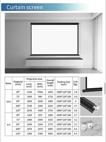 Proyektorlar: Yeni Stasionar Proyektor Ünvandan götürmə, Pulsuz çatdırılma, Ödənişli çatdırılma — 12