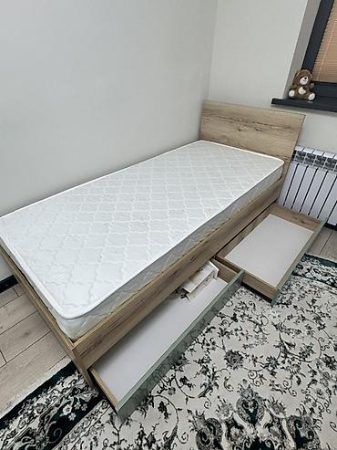 Односпальная кровать, Новый, С матрасом, длина - 200 см