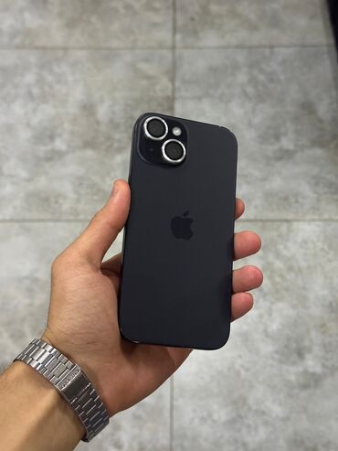 Apple iPhone: IPhone 15, 128 GB, Qara, Zəmanət, Face ID, Sənədlərlə