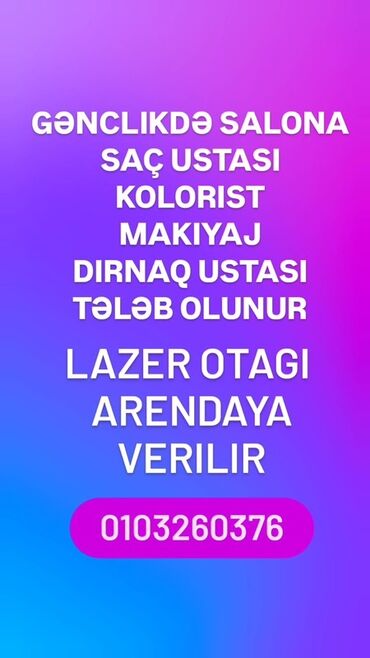 sumqayıt part time iş: Gənclikdə yerləşən gözəllik salonu üçün peşəkar kadr axtarışı və