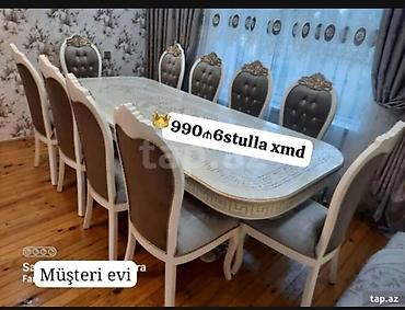 oyun stul: Qonaq otağı üçün, Yeni, Oval masa, 6 stul — 1