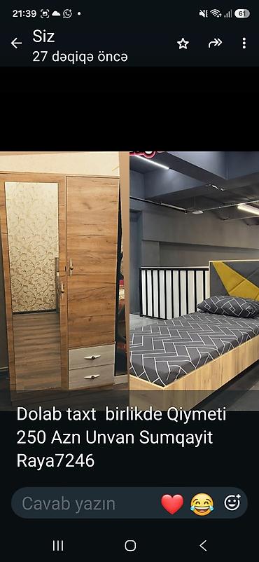 Dolab və taxt dəsti - Komplekt: 1 ədəd paltar dolabı + 1 nəfərlik lalafo.az -da Dolab və taxt dəsti - Komplekt: 1 ədəd paltar dolabı + 1 nəfərlik