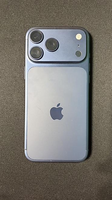 IPhone 17 Pro Max, Б/у, 256 ГБ, Синий, Чехол, Кабель, Коробка, 99 %