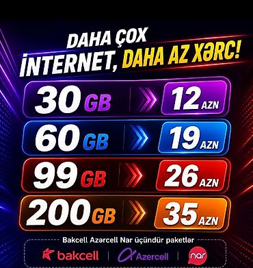 internet tap: Mobil internet paketləri – “Daha çox internet, daha az xərc!” • 30 GB — 1