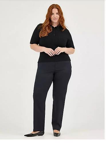 široki lastiš: Crne zift Relaxed farmerke sa puno elastina vel.XL Pojas 48-56,dubina — 1