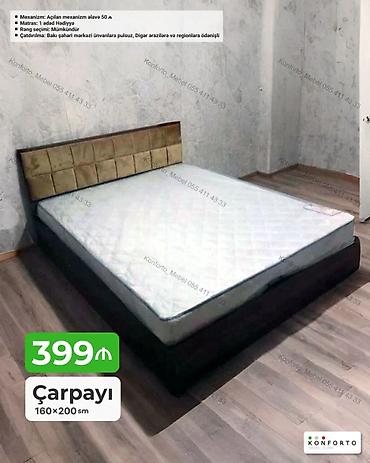 matras olculeri: Çarpayı – 160×200 sm - Qiymət: 399 ₼ - Ölçü: 160×200 sm - Mexanizm — 1