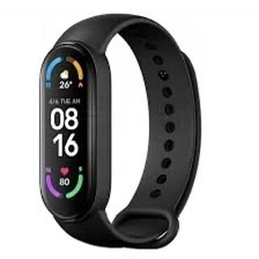 Xiaomi: Mi band 6 
Есть зарядный провод, ремешок лучше заменить