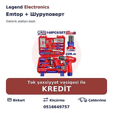 islənmis drel: Elan başlığı: Alətlər dəsti Emtop + Шуруповерт, EEDK14801, 148 əd — 1