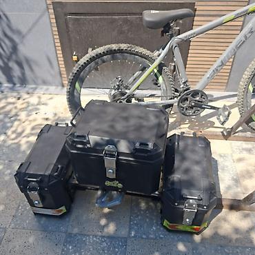 moto velo: Motosklet üçün 3-lü yük çantası və bağlama sistemi - Komplekt: 2 yan — 1