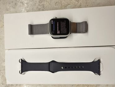 часы айфон цена бишкек: Смарт-часы Apple Watch 9 41mm 64gb в серебристом корпусе с двумя