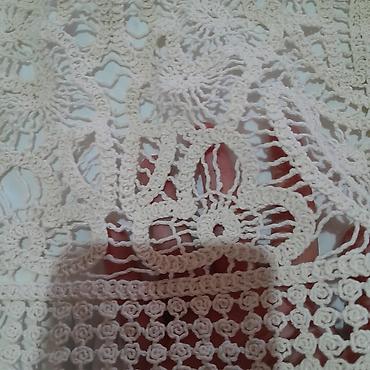 Prsluci: Ručno rađeni pleteni prsluk/jelek od ecru konca - Delikatna heklana — 5