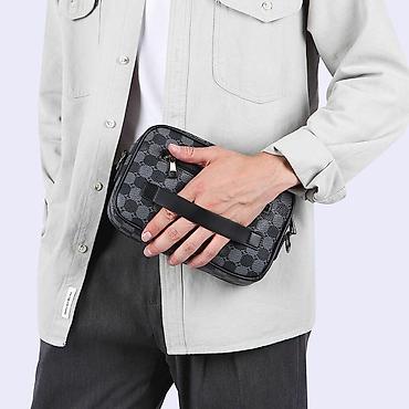 Барсетки: Барсетка, Материал: Комбинированный материал, Застежка на молнии, Новый — 8