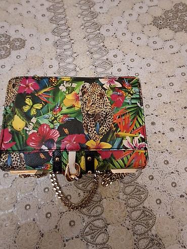 Другое: Rəngarəng naxışlı qadın çantası – tropik flora və leopard motivləri — 1