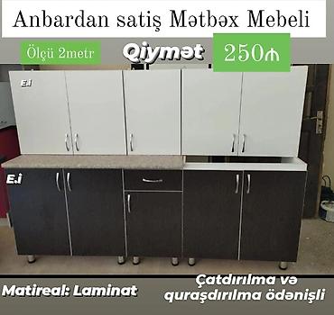a class mebel: Mətbəx mebeli dəsti - Ölçü: 2 metr - Material: Laminat - Üst hissə: 4 — 1