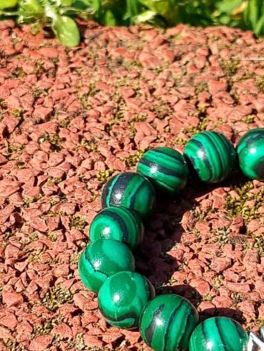 Narukvice: Kalist kamene brojanice od malahita, ručno rađene sa blagoslovom SPC — 14