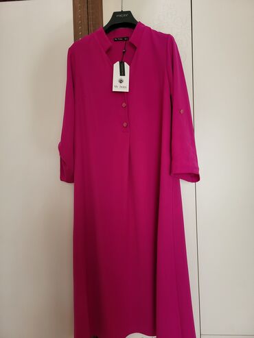 вечернее платье 48 50 размер: Повседневное платье, Турция, Лето, Длинная модель, Креп, XL (EU 42)