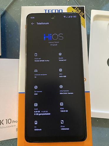 m4 pro: Tecno Spark 10 Pro, 128 GB, Face ID, Sənədlərlə, Sensor — 5
