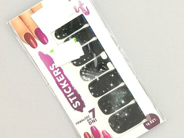Other Accessories: Zestaw 14 naklejek na paznokcie w kolorze czarnym z brokatem