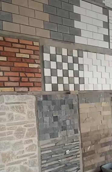 Kafel və metlax: Fasad üçün müxtəlif rəng və fakturalı dekorativ daş panelləri. Bu — 24