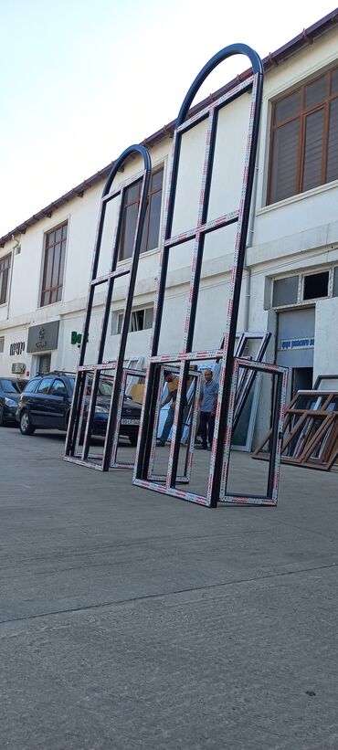 Pəncərələrin quraşdırılması, montajı: Plastik yumru pəncərələr. Ağ. Boz. Kariçnivi. Tund — 11