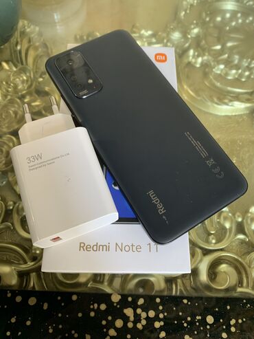 самсунг ноот 10: Xiaomi, Redmi Note 11, Колдонулган, 64 ГБ, түсү - Кара, 2 SIM