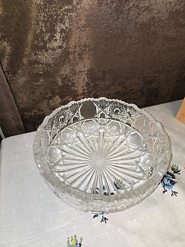 qedimi xrustal: Qədimi xrustal qab (meyvə/salat üçün) - Material: qalın, şəffaf — 2