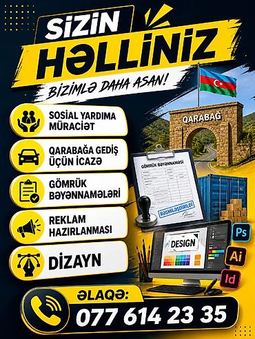 Услуги: Online xidmətlər. Reklam hazırlanması, Dizayn, Sosial yardıma — 1