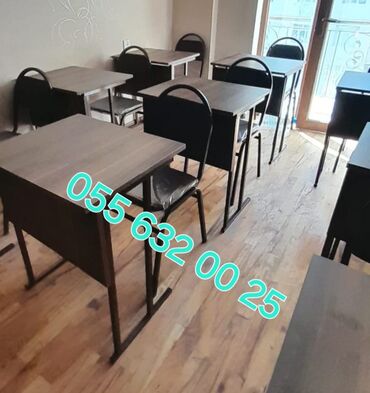 Ofis dəst mebeli: Məktəbli partalari Şagird oturacaqları və masalar Şagird stol stul — 4