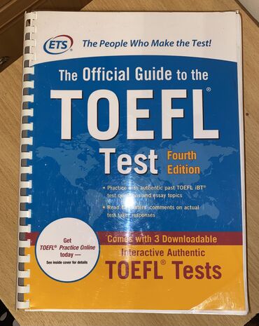 книга 7класс: Книга для подготовки к Toefl б/у
Писать на WhatsApp 
Бишкек-Каракол