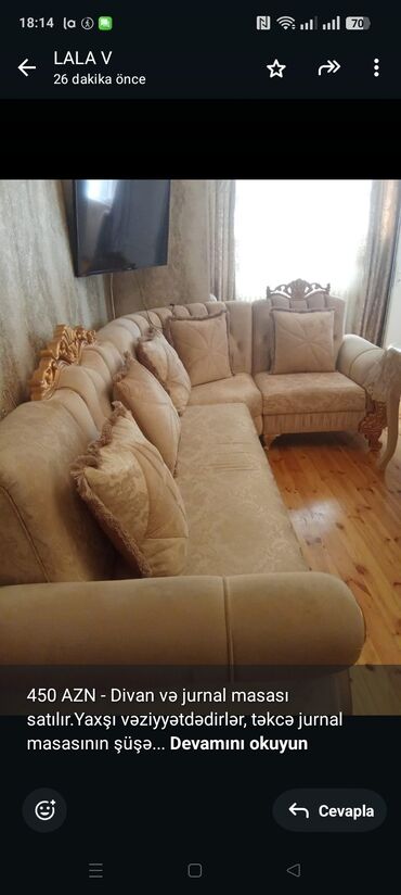 Qonaq otağı dəstləri: Künc divan