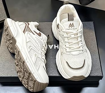 Unisex idman krossovkası – Fashion Sport - Rəng: ağ-krem tonlarında
