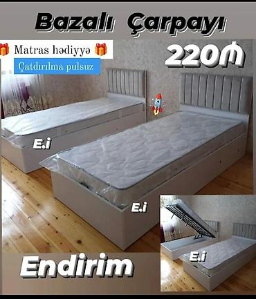 taxt baza: Yeni, Təknəfərlik çarpayı, Bazalı, Matras ilə, Siyirməsiz — 1