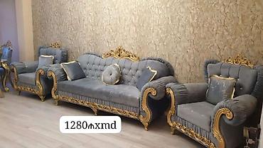 Klassik üslubda dəst mebel - Tərkib: 1 ədəd 3 nəfərlik divan, 2 ədəd