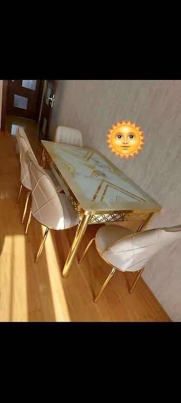 modern stol stul: Mətbəx üçün, Yeni, Dördbucaq masa, 4 stul — 1